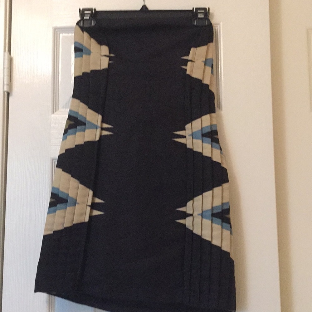 Strapless southwest print mini dress in Navy